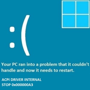 Как исправить внутреннюю ошибку ACPI DRIVER
