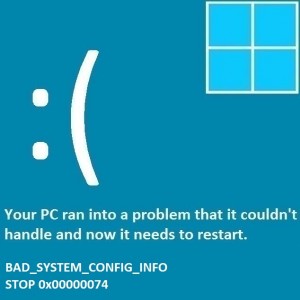 Как исправить ошибку Bad_System_Config_Info