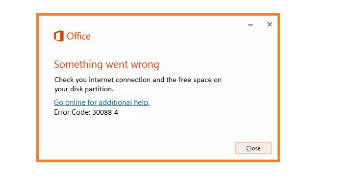 Что-то пошло не так в Microsoft Office 2013: ошибка 30088-4