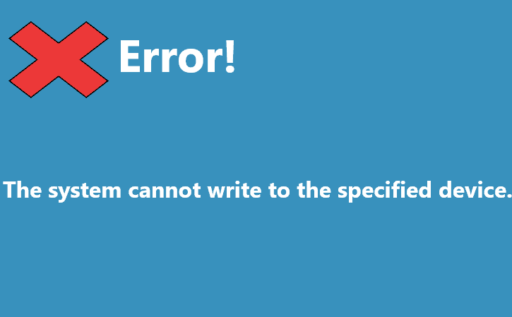 Система не может писать на указанное устройство[FIX].
