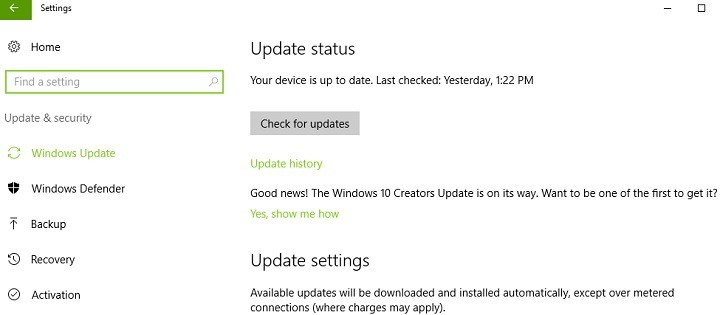 Как отключить уведомления об обновлении Windows 10 Creators Update