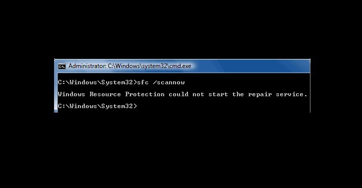 Защите ресурсов Windows не удалось запустить службу восстановления.