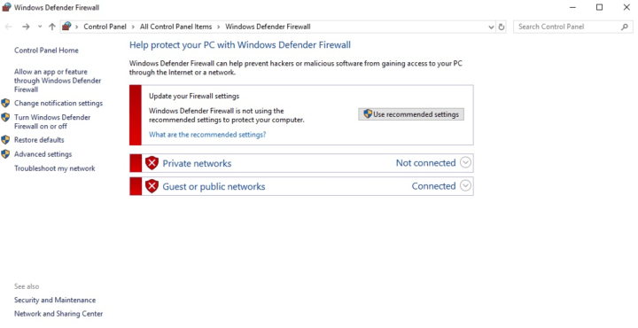 Исправлено: не удается включить брандмауэр Защитника Windows в Windows 10.