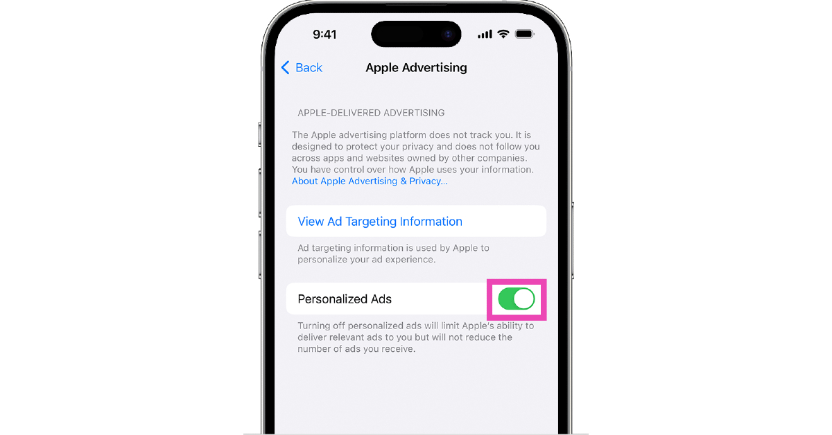Шаг 3. Отключите переключатель для персонализированной рекламы. 5 лучших способов отключить отслеживание идентификатора рекламы на Android и iOS