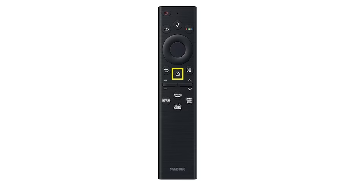 Шаг 1: Нажмите кнопку «Домой» на пульте дистанционного управления Samsung Smart TV.