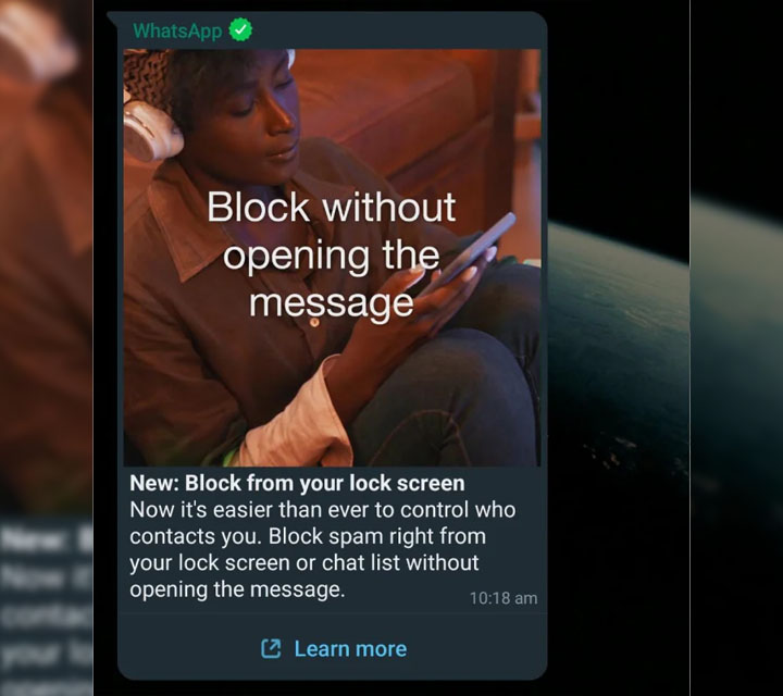 Как заблокировать спам в WhatsApp прямо с экрана блокировки